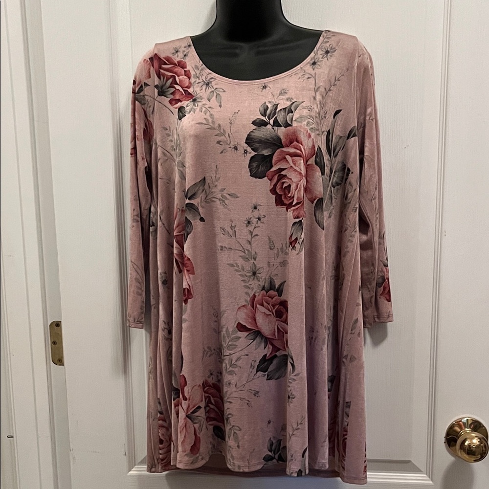 Floral Pink Long Sleeve Tunic